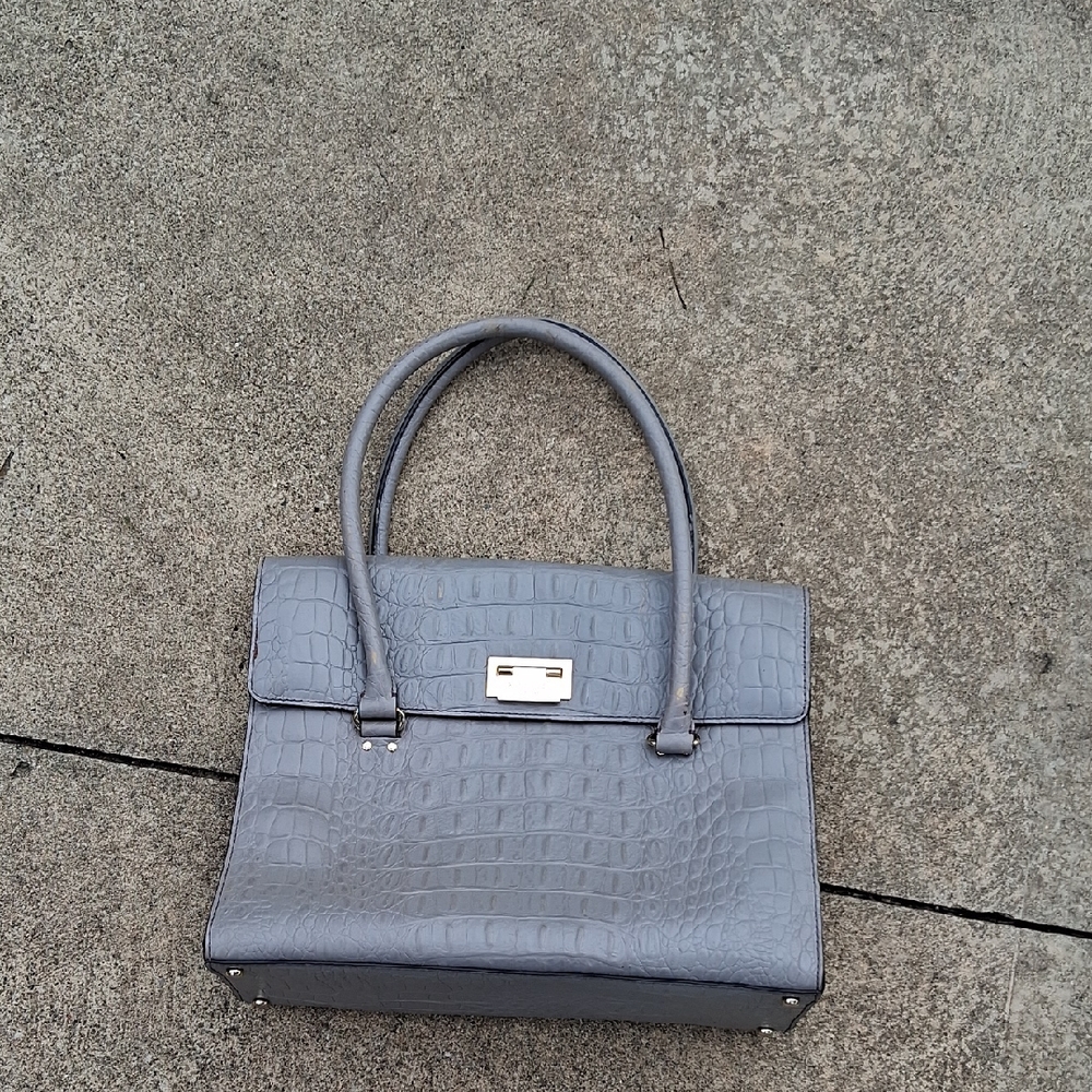 Gray Kate Spade Crocodile Handbag